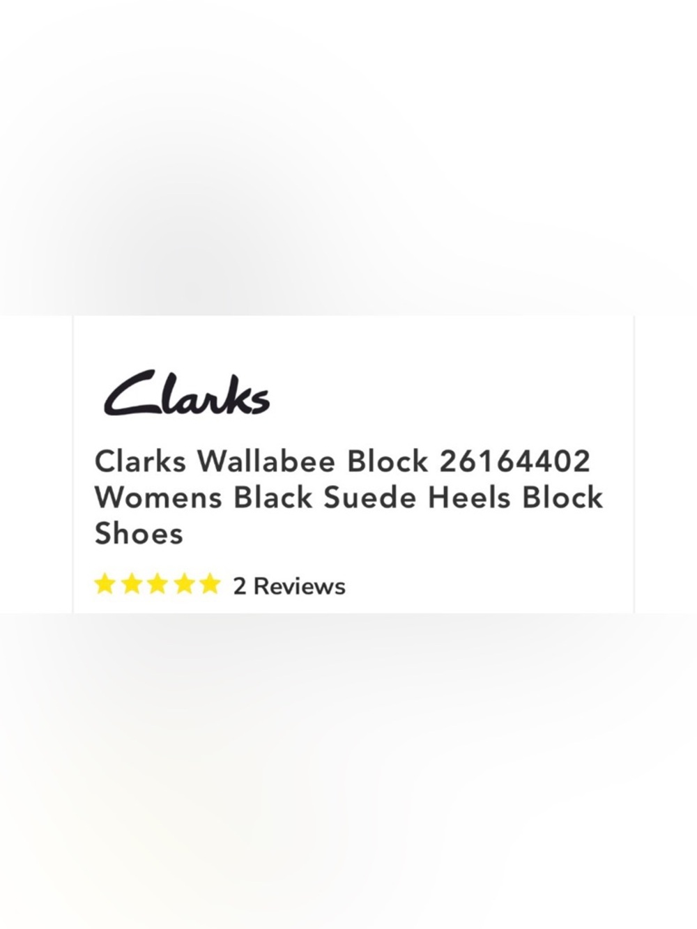 Clarks Wallabee Block 26164402
Womens Black Suede Heels Block
Shoes - Picture 2 of 6